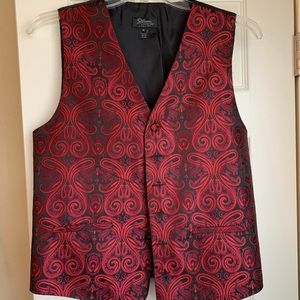 Men's vest, bow tie, and handkerchief